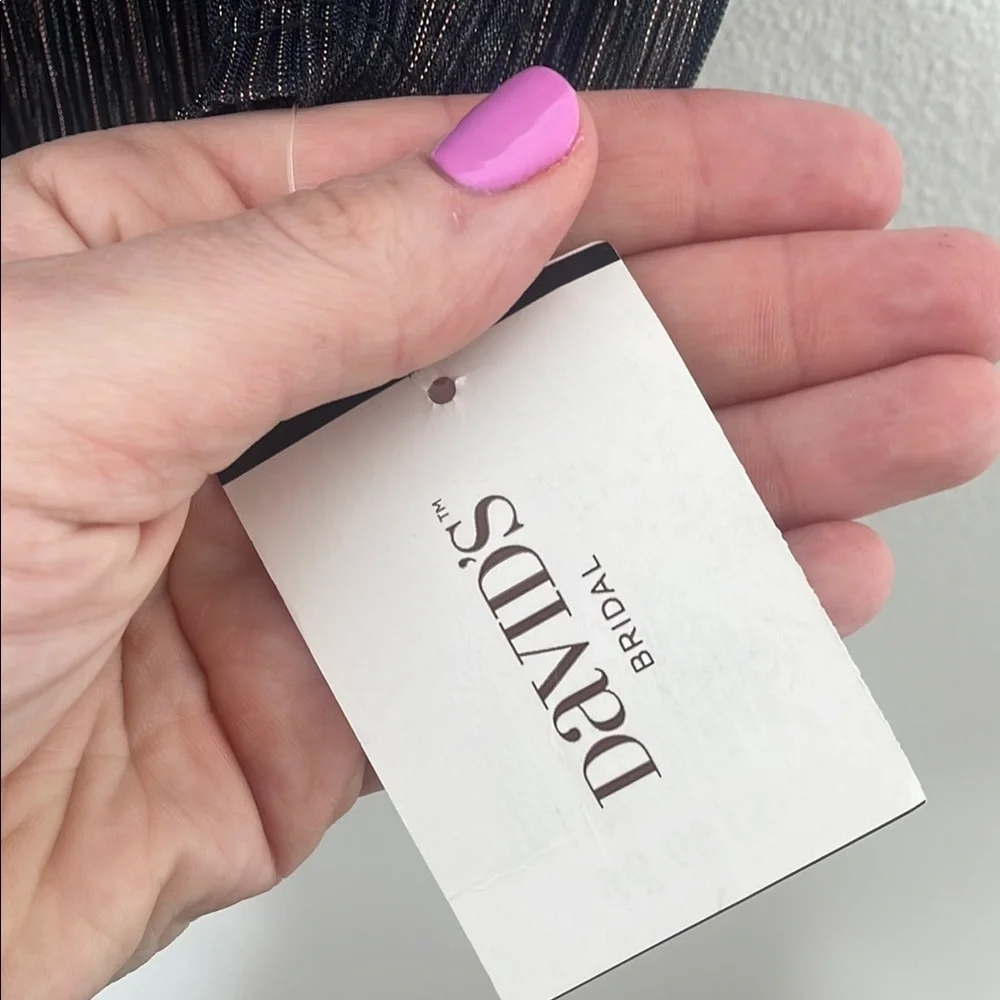 NWT David's Bridal Onyx Crinkled Ombre Plus Size Three-Piece Pantsuit - Picture 13 of 15